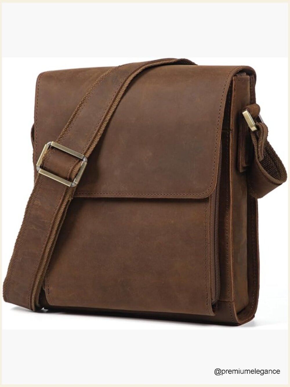 Leather Crossbody Messenger Bag for Men Work Travel Casual